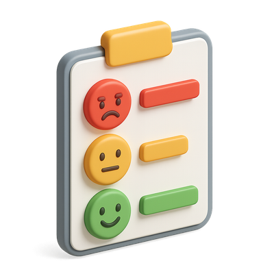 Colorful 3D Promoter Score Icon with Emoticons