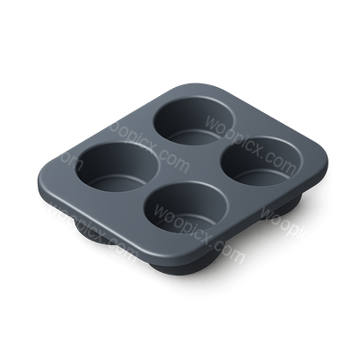 3D Muffin Tin Icon with Isometric View