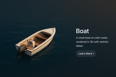 Realistic 3D Boat Scene on Calm Water