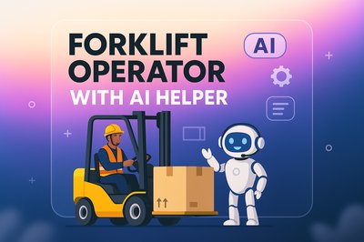 Forklift Operator with AI Assistant in Modern Design