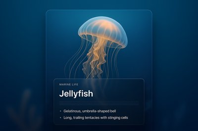 3D Jellyfish Illustration with Informative Overlay