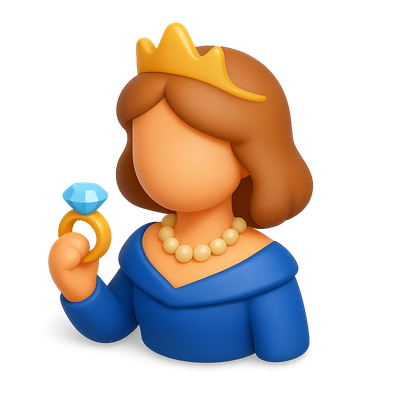 3D Icon of a Viscountess Holding a Ring