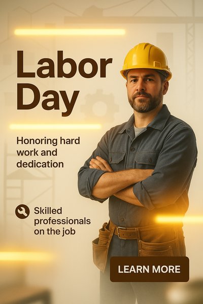 Labor Day Celebration Graphic Highlighting Skilled Workers