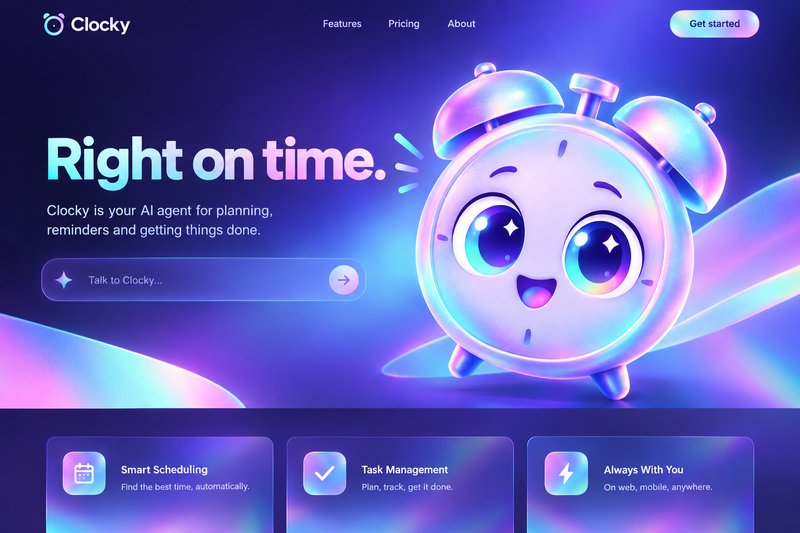 Engaging AI agent landing page
