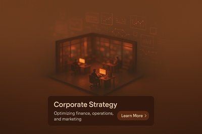 Neon Cyberpunk Office Scene with Corporate Strategy Theme