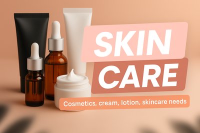 Skincare Product Display with Modern Aesthetic