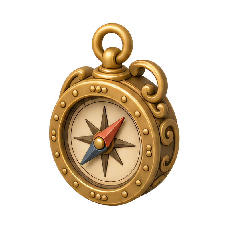ornate brass compass design