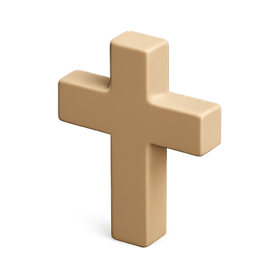 3D Rendered Simple Cross Icon