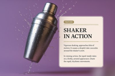 Dynamic Cocktail Shaker in Action with Splash Effect