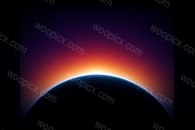 Glowing Horizon and Cosmic Scene with Earth