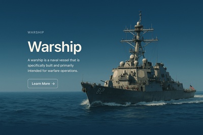 Stylish Warship in Action on the Open Sea