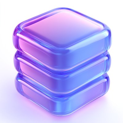 Stylized 3D Glass-like Stack of Colorful Blocks
