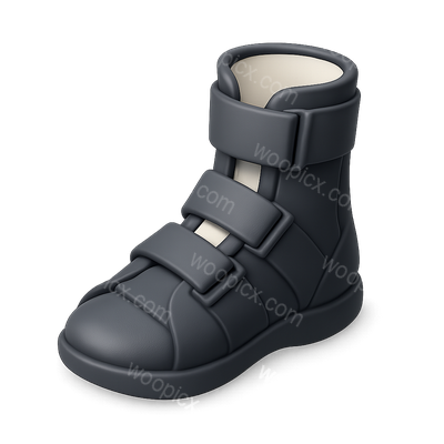Stylish 3D Icon of a Black High-Top Sneaker