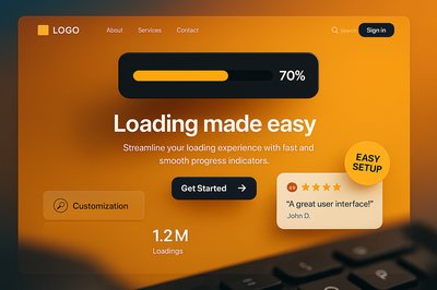 Dynamic Bento Style Landing Page Design with Progress Bar