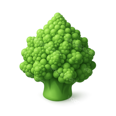 3D Romanesco Fractal Icon in Isometric View