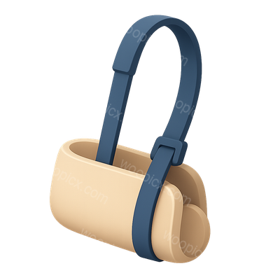 Stylized 3D Shoulder Sling Icon with Isometric Design