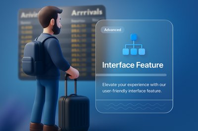 Man Waiting at Airport Terminal with Suitcase