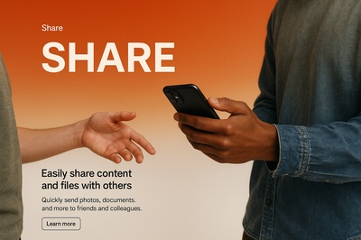 Modern Web Page Design Featuring Share Functionality
