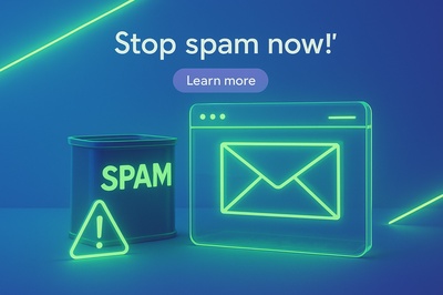 Neon Spam Awareness Composition with Vibrant Colors