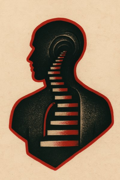 Silhouette with an Infinite Staircase Tattoo Design