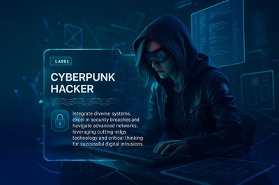 Cyberpunk Hacker Concept Art with Futuristic Elements