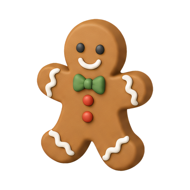 festive gingerbread man cookie