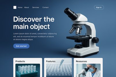 Futuristic Landing Page Design for Biological Research