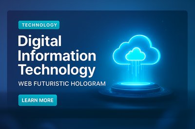 Futuristic Tech Hologram for Digital Information Technology