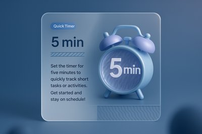 3D Timer Design with Elegant Glass Effect
