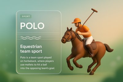 3D Polo Illustration with Integrated Text Block