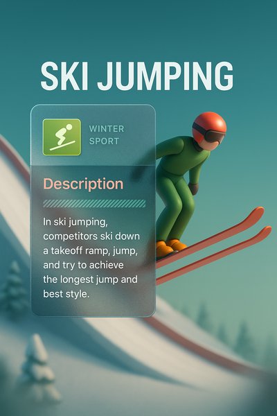 3D Design of Ski Jumping with Integrated Text Elements