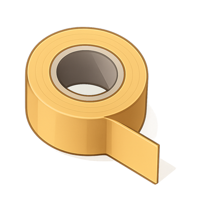 Stylish 3D Adhesive Tape Icon with Transparent Background