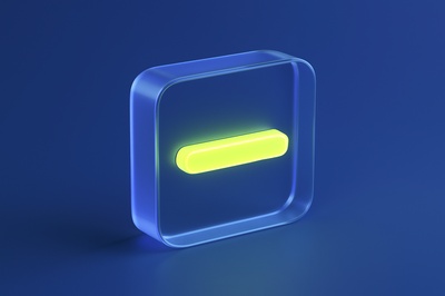 Glowing 3D Icon with Transparent Elements