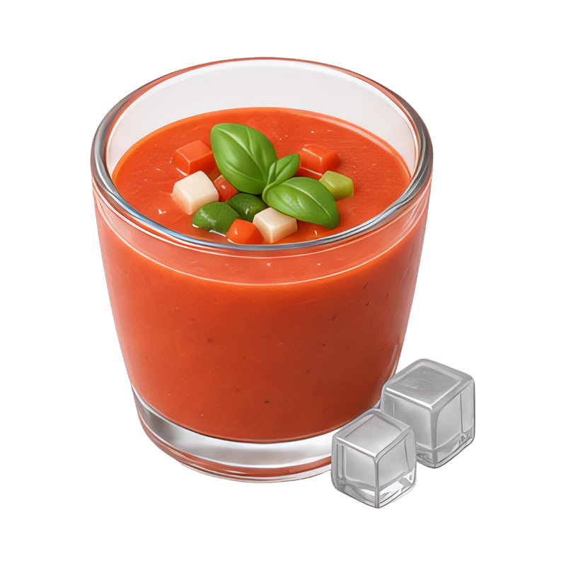 chilled gazpacho in a glass