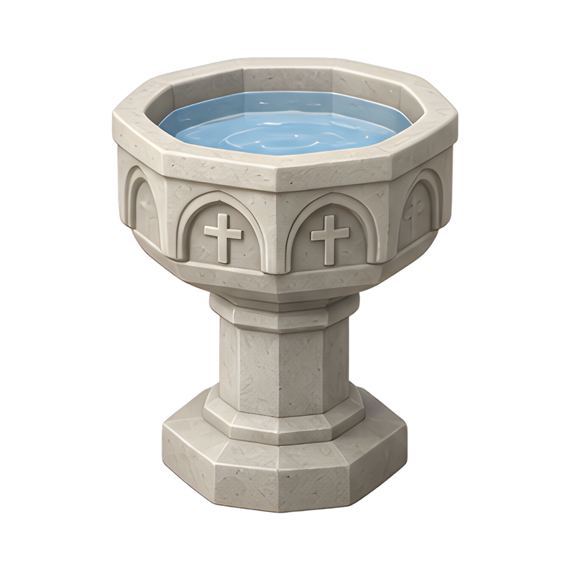 elegant stone baptismal font