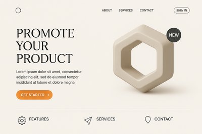 Corporate Landing Page Design with Modern Typography and Clean Aesthetics