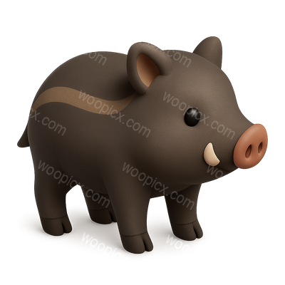 3D Icon of a Peccary in Isometric View