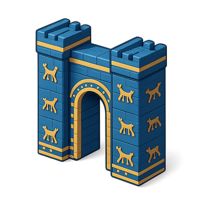 3D Icon of the Babylonian Ishtar Gate in Isometric View