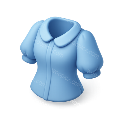 Stylish 3D Blouse Icon with Isometric View
