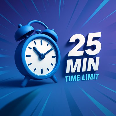 Dynamic Graphic Representing a 25-Minute Time Limit Concept