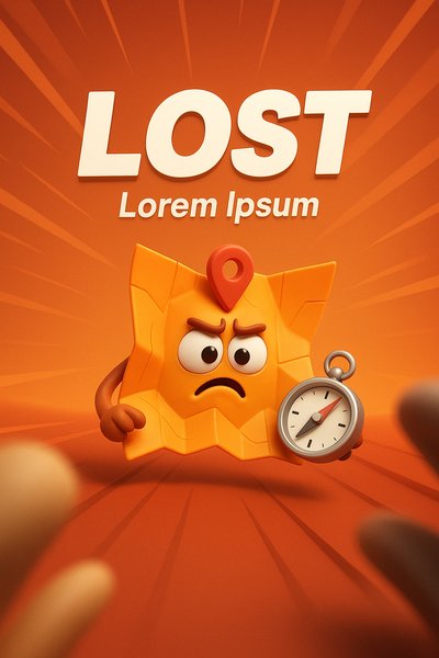 Colorful Cartoon Character Holding a Clock in a Fun Design