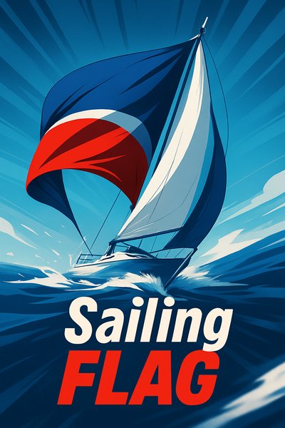 Dynamic Sailing Flag with Bold Design Elements