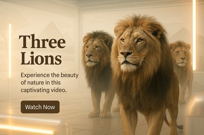 Promotional Video Thumbnail Featuring Majestic Lions
