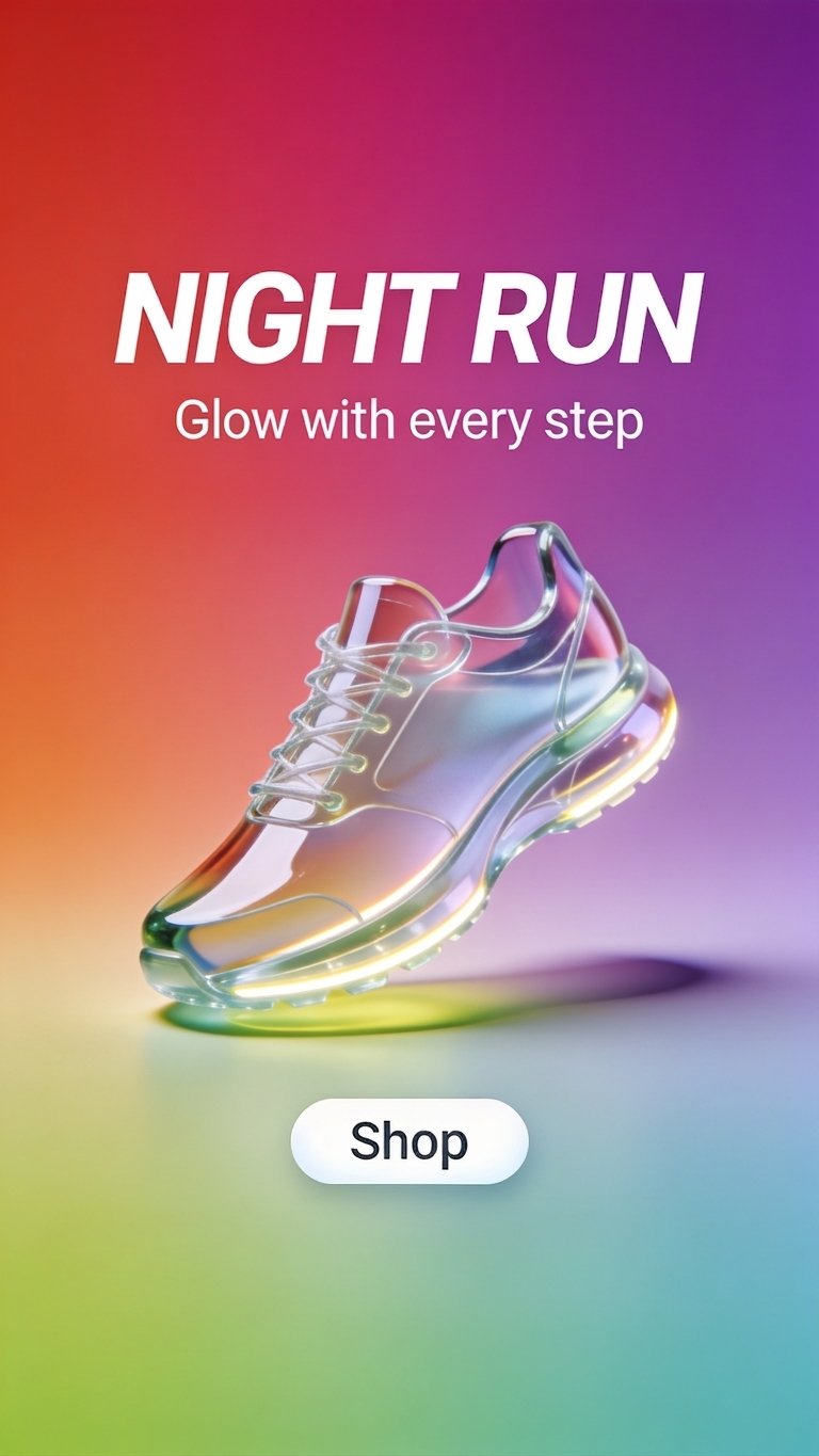 neon glass sneaker design