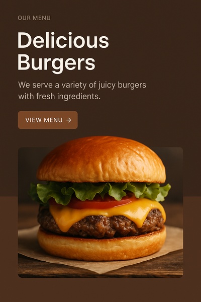 Stylish Web Design for a Burger Menu Page