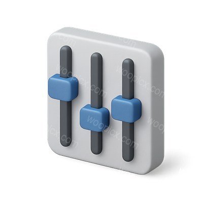 Stylish 3D Audio Control Sliders Icon for Modern Interfaces