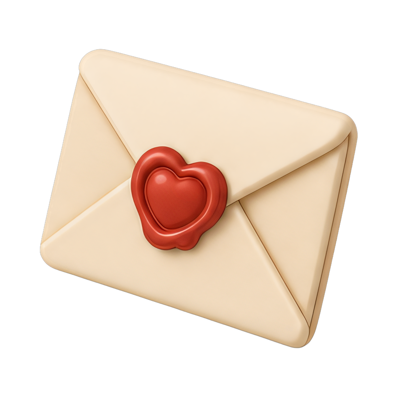sealed love letter with wax