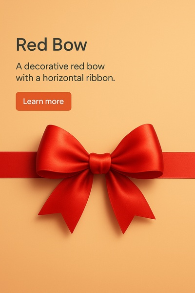 Stunning Red Bow Illustration with Action Button