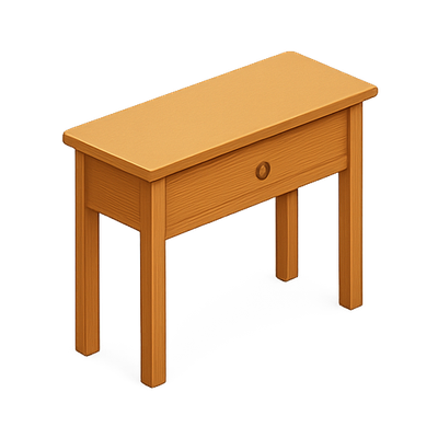 Stylized Wooden Table with Drawer