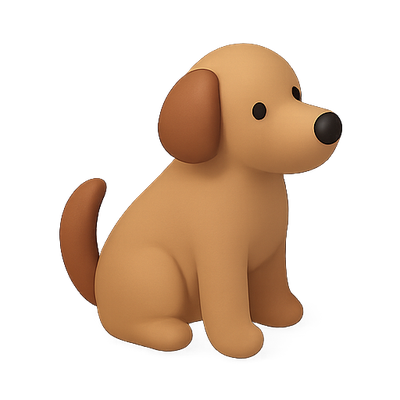 Cute Cartoon Dog Character in Playful Style
